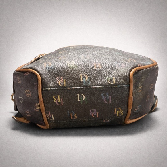 DOONEY & BOURKE Vintage Multicolor DB Round Mini Backpack Rainbow Zipper | EUC - Picture 3 of 8